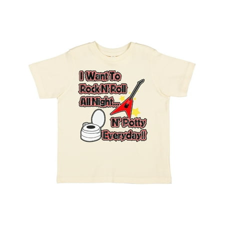 

Inktastic I Want to Rock N Roll N Potty Everyday!! Gift Toddler Boy or Toddler Girl T-Shirt