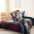 thumbnail image 4 of Castle Fairy Dynamic Racing Bike Full Size Comforter Sets 3 Pieces for Teens, Motion Blur Circuit Bedding Sets for Sport Bedroom, Blue Red,Black Reversible, 4 of 6