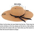 thumbnail image 3 of Sombrero de paja para mujer, ala ancha, flexible, para la playa, ajustable, para el sol, para mujer, UPF 50+ (color de hierbas) brillar Electrónica, 3 of 6