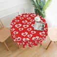 thumbnail image 3 of Valentines Decorations Tablecloth Valentine''s Day Round Tablecloth 60 Inch Red Romantic Love Heart Table Cloth for Holiday Parties Dining Table Living Room Kitchen Decor, 3 of 6