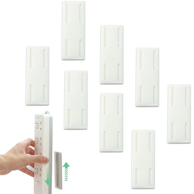 Adhesive Socket Holder, Wall Mount Home Power Strip Fixator, Cable Management Punch Free Surge Protector, Self-adhesive Desktop Socket Fixer for Socket Storage