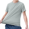 thumbnail image 5 of Men's Compression Shirt Mesh Short Sleeve Workout Gym Top Breathable Cool Dry Athletic Base Layer Undershirt T-Shirt for Sport Running Big and Tall Size M-3XL Gray, 5 of 9