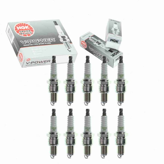 10 pc NGK 6427 V-Power Spark Plugs for 160998-78010 3066 90048-51059 90793-20067 90919-01098 98079-56946 AG34CU11 AGR34CU B2401-89909 E3.22 F6RF LP20R-U W20EXR-U Ignition Wire Secondary