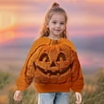 thumbnail image 4 of Odeerbi Kids Girls Crewneck Sweatshirts Halloween Pullover Sweatshirts 1-12 Years Kids Oversized Sweatshirt Fashion Long Sleeve Pullover Tops Orange, 4 of 8