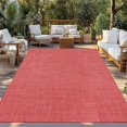 thumbnail image 3 of Fsddascl Vintage Coral Red Outdoor Rug for Patio/Deck, Non-Slip Large Area Rug 6 x 9 Ft, Farmhouse Retro Solid Color Linen Texture Indoor Outdoor Rugs Washable Area Rugs, Camping Rug Carpet Runner, 3 of 9