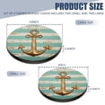 thumbnail image 2 of Electric Stove Burner Covers, Set of 4, Round Burner Cover,8 and 10 Inch,Vintage Gold Nautical Anchor on Aquamarine Striped Background, 2 of 4