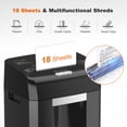 thumbnail image 2 of Bonsaii Paper Shredder C185-J 18-Sheet Cross Cut Office Shredder 60 Mins Heavy Duty Shredder for Home Office Use, 2 of 11