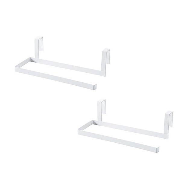 Oleegame 2PC Spoon And Lid Rest Paper Towel Hanger Holder Stainless Steel Kitchen Roll Paper Towel Holder Tissue Hanger Organizer Rack For Kitchen Under Cabinet Over Door White