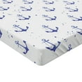 thumbnail image 2 of Ambesonne Anchor Fitted Sheet 2 Pcs Set, Aquarelle Marine, King, Violet Blue and White, 2 of 3