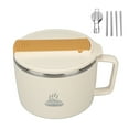 thumbnail image 2 of Tazón De Fideos Con Tapa, Palillos Y Tenedor, 1200 Ml, Acero Inoxidable 304, 2 of 7