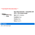 thumbnail image 2 of Rear Shock Absorber - Compatible with 2010 - 2014 Honda Insight 2011 2012 2013, 2 of 2