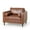 Cognac Brown/Espresso, variant on GDF Studio Hixon Contemporary Faux Leather Tufted Club Chair with Bolster Pillows, Midnight Black and Espresso