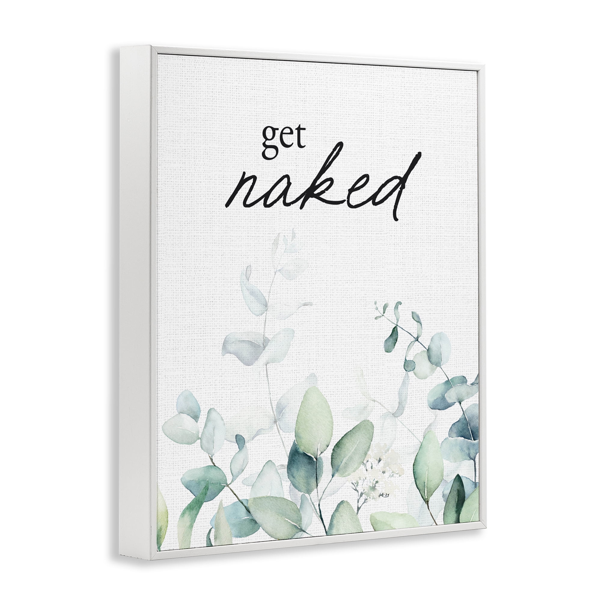 Get Naked Minimal Herbs White Framed Giclee Art, design by Lettered and Lined
