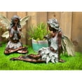thumbnail image 6 of Napco Resin Constructed Sitting Fairy w/ Bird Outdoor Garden Statue, Bronze, 6 of 6