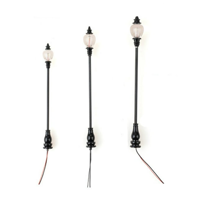Unatoiry Miniature Lamppost Decorative LED Streetlight Architecture Materials DIY Crafts Landscape Light for Villa Garden Walkway Model 2 1Set