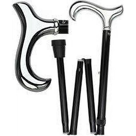 Royal RC Canes Chrome-Plated Derby Walking Cane | Adjustable, Folding Aluminum Shaft for Men & Women