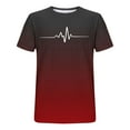 thumbnail image 3 of Njagoc3 Mens Ombre EKG Print Short - Sleeve T - Shirt, Regular Fit, Lightweight Fabric, Summer Casual & Fitness, Trendy Graphic Top, 3 of 6