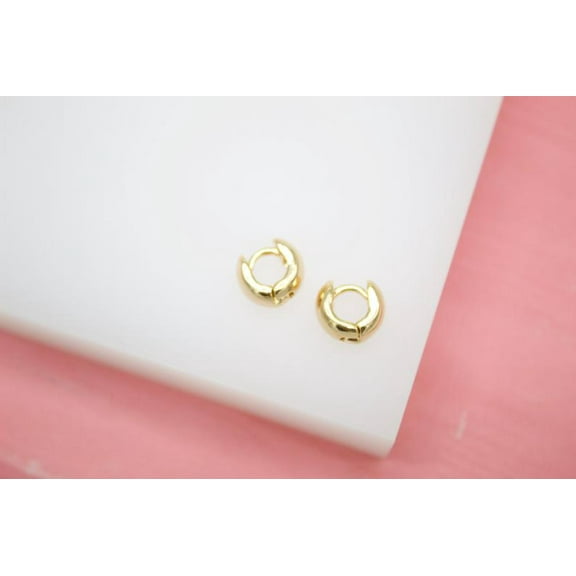 18K Gold Filled Tiny Round Huggies Earrings