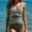 Green, variant on Sakmal One Piece Swimsuits for Women Tummy Control Bathing Suit Brown Summer V Neck Womens Swimsuit L