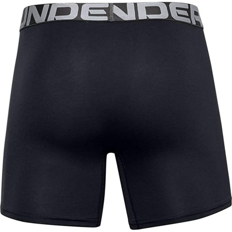 Under Armour Men's Boxer Briefs 3 Pack 6 Boxerjock Athletic Training  Underwear, Black, M