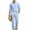 Light Blue, variant on Men's Summer Cotton Linen Suit Set, Lightweight Breathable Button Down Shirt and High Waist Belted Pleated Golf Trousers 2 Piece Set for Beach & Daily Wear Big and Tall Size S-3XL Khaki