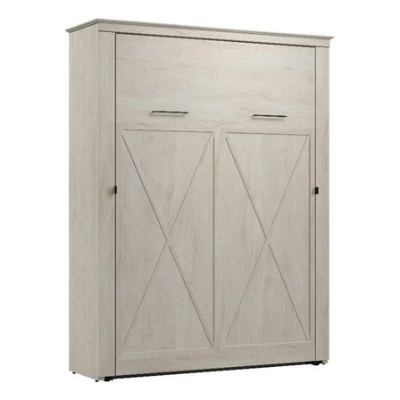 Pemberly Row 69W Queen Murphy Bed - Engineered Wood in White