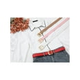 thumbnail image 5 of Cinturones de hebilla cuadrada dorada INSPIRE CHIC para mujeres, 1.1" de ancho, banda de cintura de cuero sintético simple y de moda para vestidos y jeans 40.6x1.1" color caramelo, 5 of 5