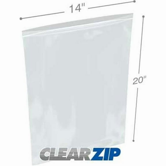 International Plastics CZ41420 14 x 20 in. ClearZip Lock Bags, 0.004 Gauge - Case of 500
