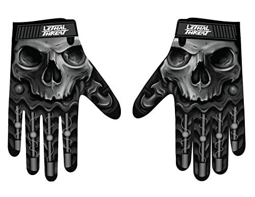 GL15004M 3301-3108 MEDIUM Lethal Threat Biomechanical Skull Gloves Black 