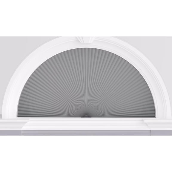 SweetHome Arch Window Shades Half Circle Blackout Cellular Shades Cordless No Drill Blinds for Windows Half Moon Honeycomb Fabric No Tools Room Darkening Shades Easy Install (1PCS Grey 24" W X 12" H)