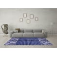 thumbnail image 3 of Ahgly Company Machine Washable Indoor Rectangle Abstract Blue Modern Area Rugs, 7' x 9', 3 of 4