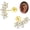 G-Flower Style, variant on 925 Sterling Silver Flat Back Stud Earrings for Women Hypoallergenic | 14K Gold Plated Cartilage Earrings for Sensitive Ears | Leaf Flower CZ Helix Tragus Piercing Jewelry for Mother's Day