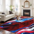 thumbnail image 2 of Large Area Rugs for Living Room Bedroom, Red Blue Marble 6'x9' Rug Washable Carpet Runner Indoor Outdoor, Modern Abstract Art Fluid Marble Non Slip Floor Mats Rug for Kitchen, Playroom, 2 of 8