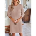 thumbnail image 2 of Qiyulanc women dresses autumn crew neck long sleeve mini shirtdress casual female clothing sizes S-XXL, 2 of 7