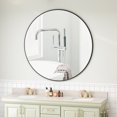 thumbnail image 3 of 42" Round Mirror, Wall Circle Mirrors with Metal Framed, Circular Vanity Mirror Dressing Mirror for Bathroom, Living Room, Bedroom Wall Decor, Black, 3 of 7