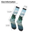 thumbnail image 2 of Fotbe Cloud Sky Green Dragon Calcetas Divertidas Estampadas para Hombre y Mujer, Calcetas de Algodón hasta la Rodilla para Caminar, Correr, Enfermería y Embarazo, 2 of 6