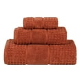 thumbnail image 3 of Superior Zero Twist Cotton Waffle Border 3-Piece Towel Set, Rust, 3 of 13