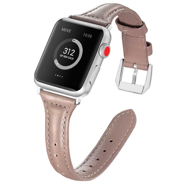 Correas de cuero compatibles con Apple Watch 38 mm-40 mm / 42 mm-44 mm, correa de cuero de grano superior pulsera delgada y delgada para iWatch Series 5/4/3/2/1 Ormromra 2033273-4