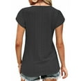 thumbnail image 7 of TEMOFON Womens Summer Tops Casual V Neck Tee Shirts Petal Sleeve Fashion Loose Blouses for Women Clothes Short Sleeve Shirts Dressy Tunic Tops, 7 of 7