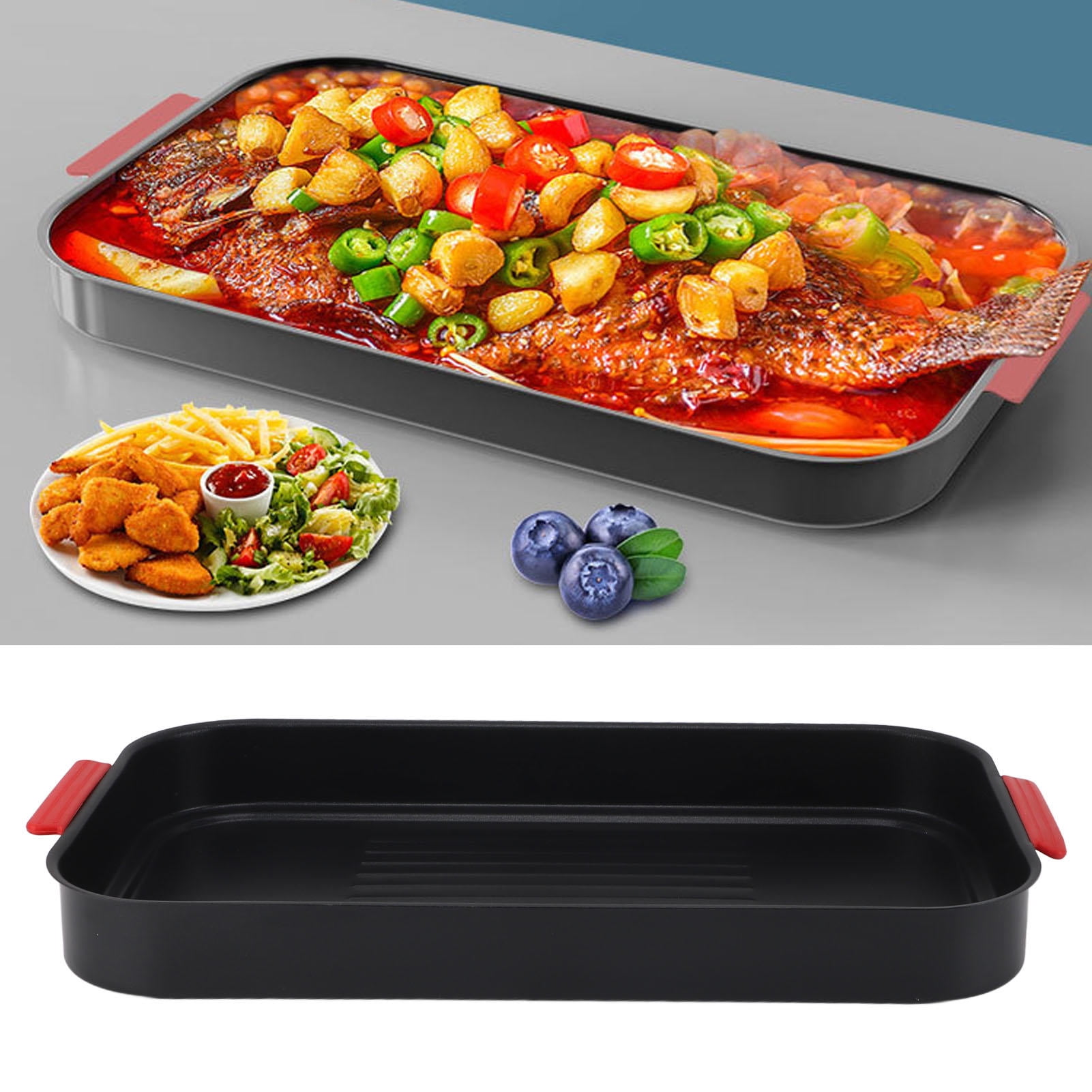 YAHHU Multi‑Functional BBQ Tray – Non‑Stick Iron Grill Plate for Home, Outdoor, Picnic & Induction Cooking