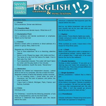 English Grammar & Punctuation (Speedy Study Guides : (Best Way To Study English Grammar)