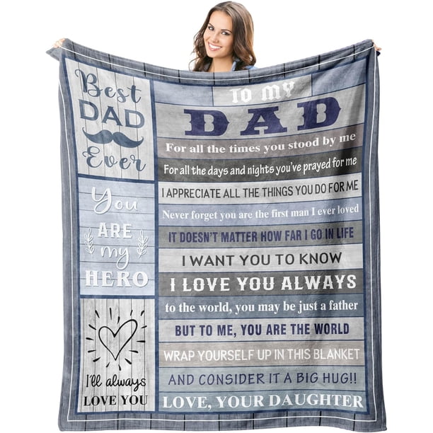 LHSHID Gifts for Dad Dad Birthday Gift Blanket Fathers Day Dad Gifts from Daughter Birthday Gifts for Dad Best Dad Ever Gifts Gifts for Dad Who Wants Nothing Father Gifts Throw 30"x40"