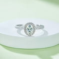thumbnail image 4 of 1Carat Pear Cut Diamond Pave Halo Moissanite Engagement Ring In 18K White Gold Plating Over Silver, 4 of 4
