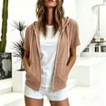 thumbnail image 5 of Otntypg Full Zip up Athletic Hoodie Jackets for Women Lightweight Thin Casual Fall Short Sleeve Drawstring Hooded Pullover Sweatshirts Basic Slim Fit Outwear Jacket with Pockets, 5 of 8