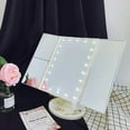 thumbnail image 3 of Makeup Mirror Makeup Mirror with Light, 2X 3X 10X Magnification, Lighted Makeup Mirror, Touch Control, Tri-fold Makeup Mirror, Dual Power Supply, Portable LED Makeup Mirror, Gift for Women (White), 3 of 5