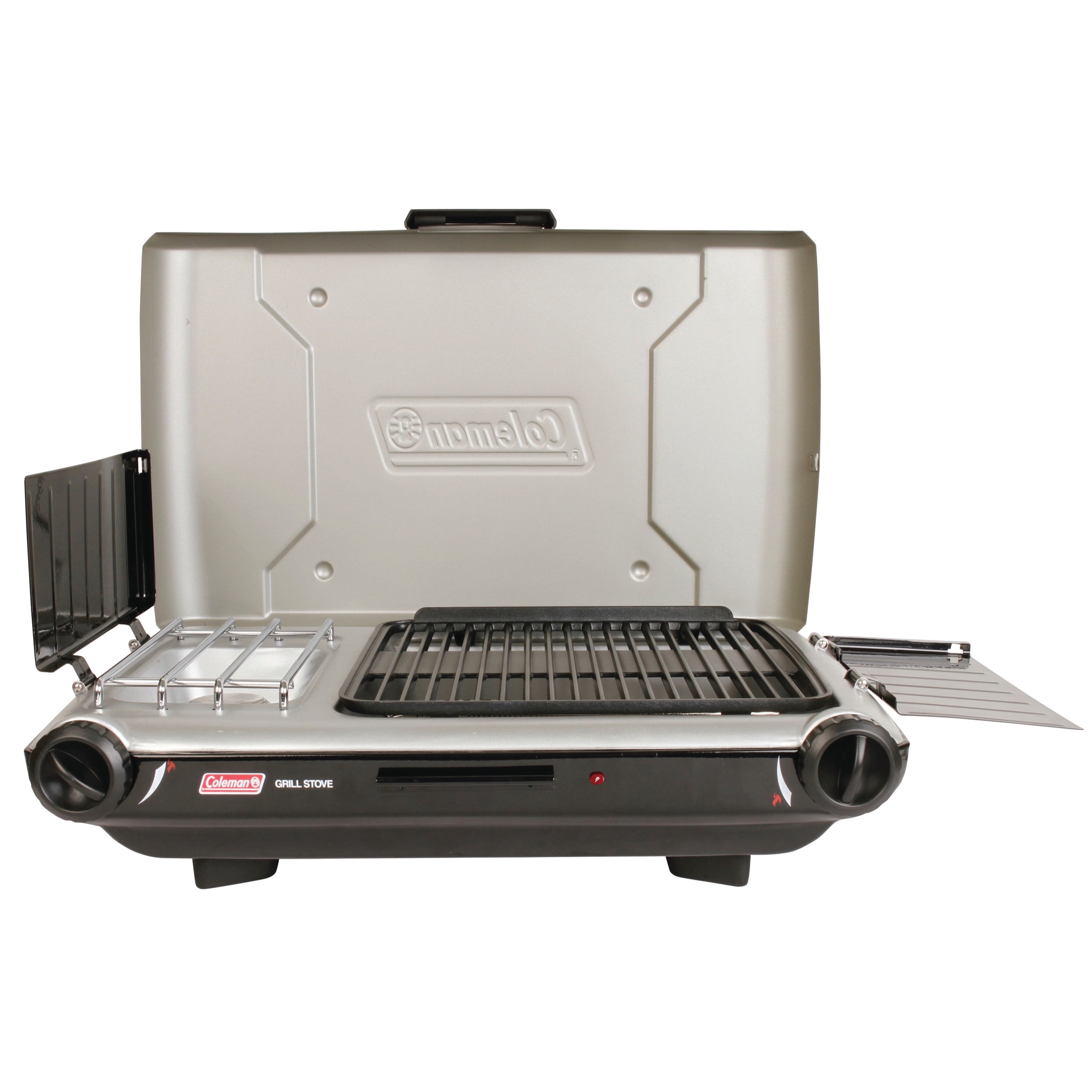 Coleman Tabletop Propane Gas Camping 2-in-1 Grill/Stove 2-Burner, Gray