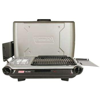 Coleman op Propane  Camping 2-in-1 Grill/Stove 2-Burner, Gray, 2000038016