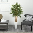 thumbnail image 4 of Nearly Natural 5 ft. Bamboo Artificial Tree in White Tower Planter, 4 of 5