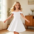 thumbnail image 5 of Kiijoy Girls Off Shoulder Party Dress Evening Gown Birthday Pageant Dresses, Sizes 6-14, 5 of 7