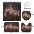 thumbnail image 3 of Red Geometric 4 Pcs Shower Curtain Sets with Rugs, Abstract Bathroom Sets with Shower Curtain and Rugs, Modern Art Bathroom Decor, 3 of 6